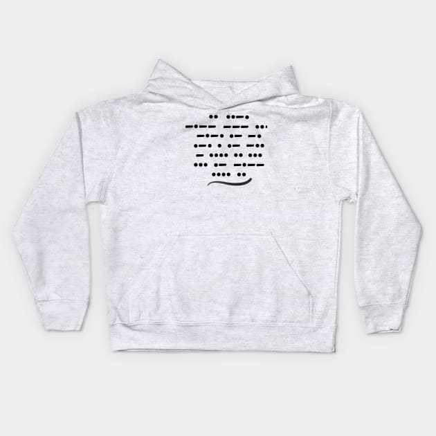 Morse code, if you can read this, say hi! Kids Hoodie by rand0mity